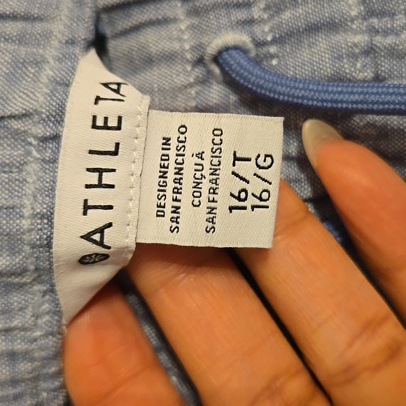 Athleta Retreat Chambray Wide-leg Slit Hem Drawstring Pocket Tall Pants NWOT - Picture 11 of 13